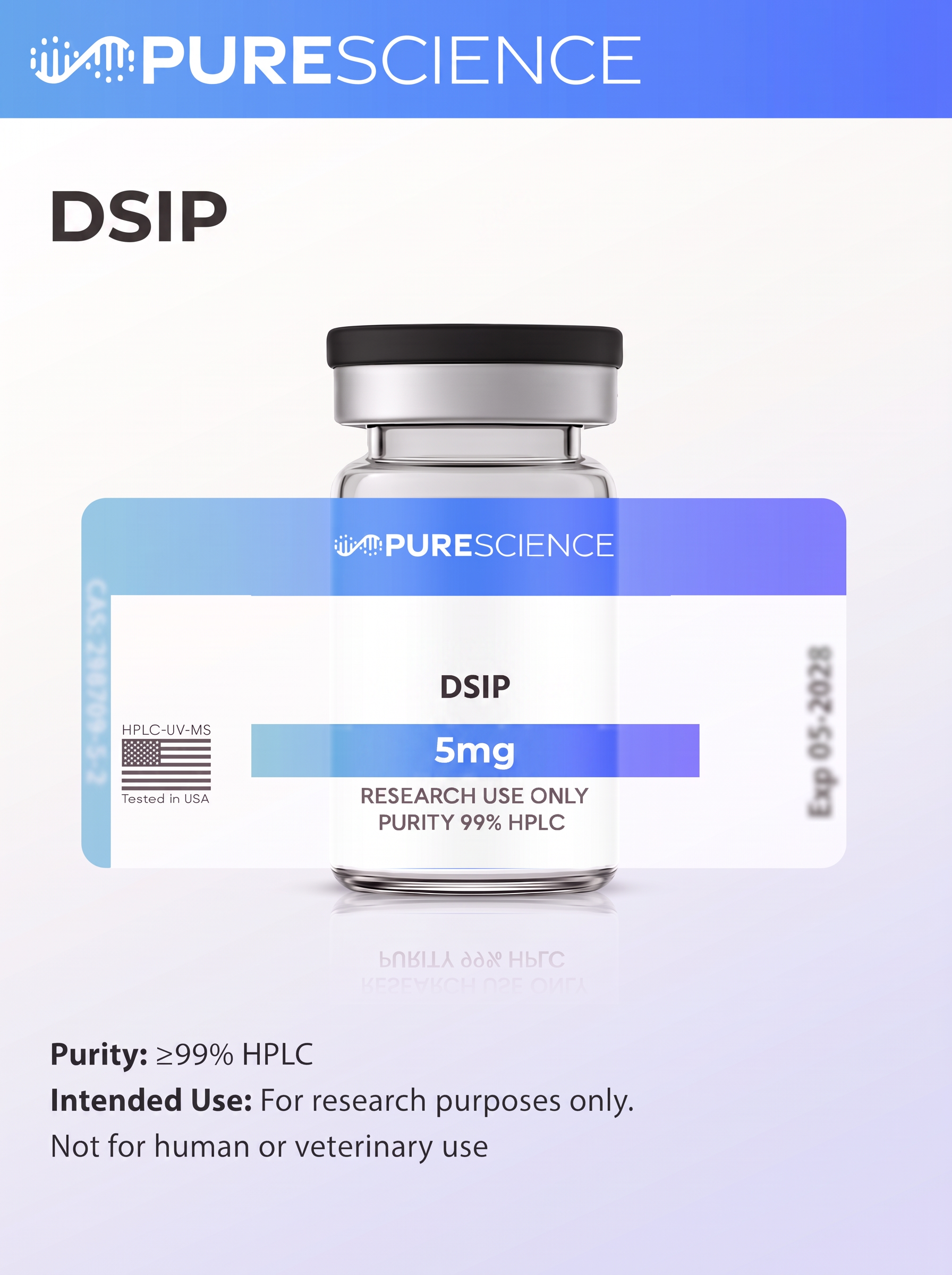 DSIP research vial, research use only