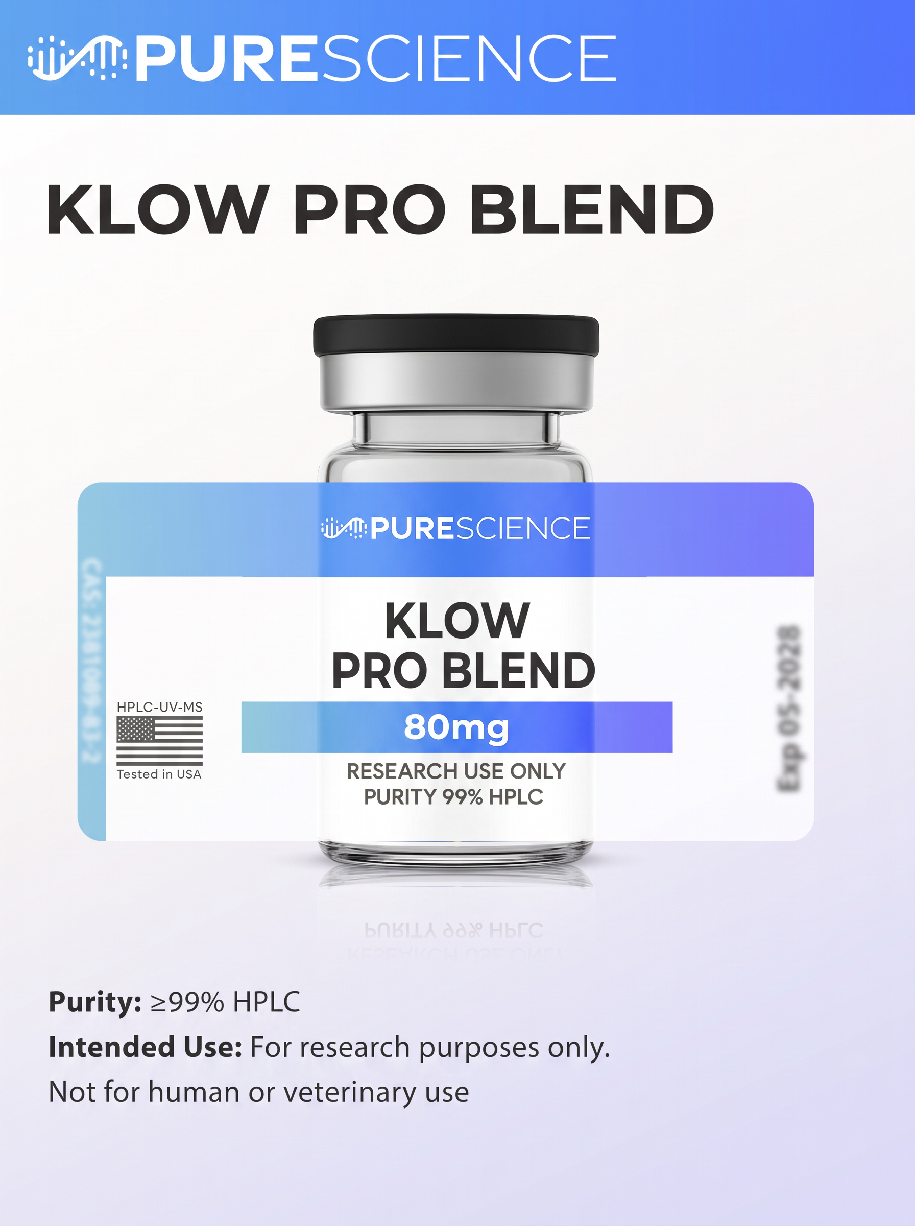 Klow Pro Blend [80mg] research vial, research use only