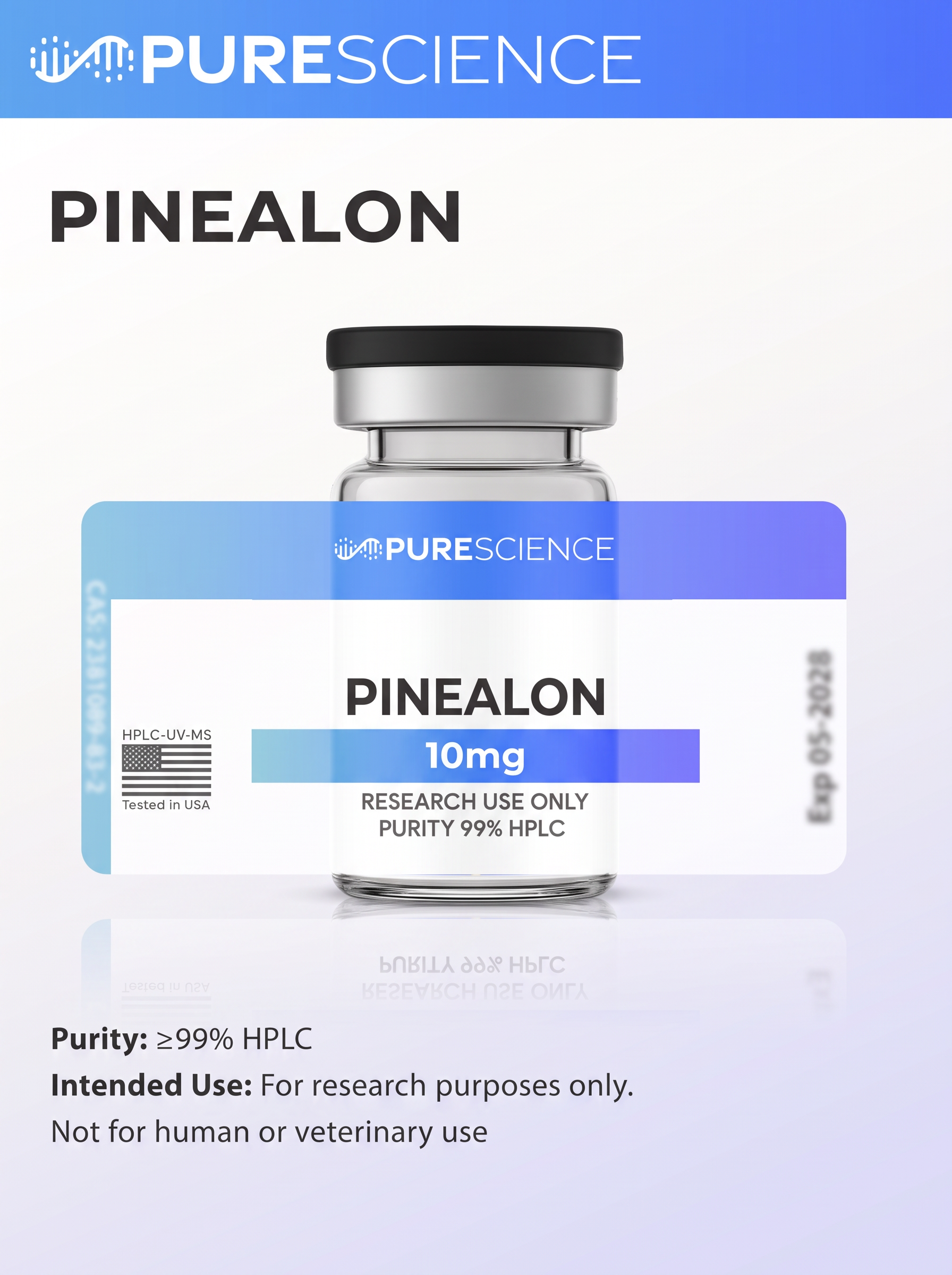 Pinealon research vial, research use only