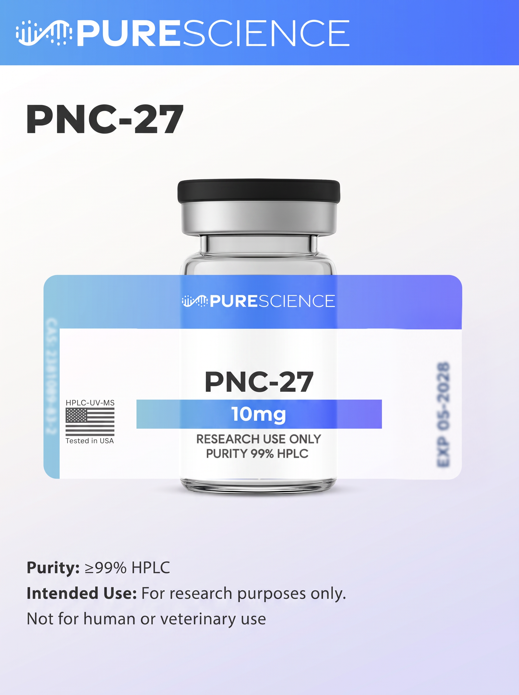 PNC-27 research vial, research use only