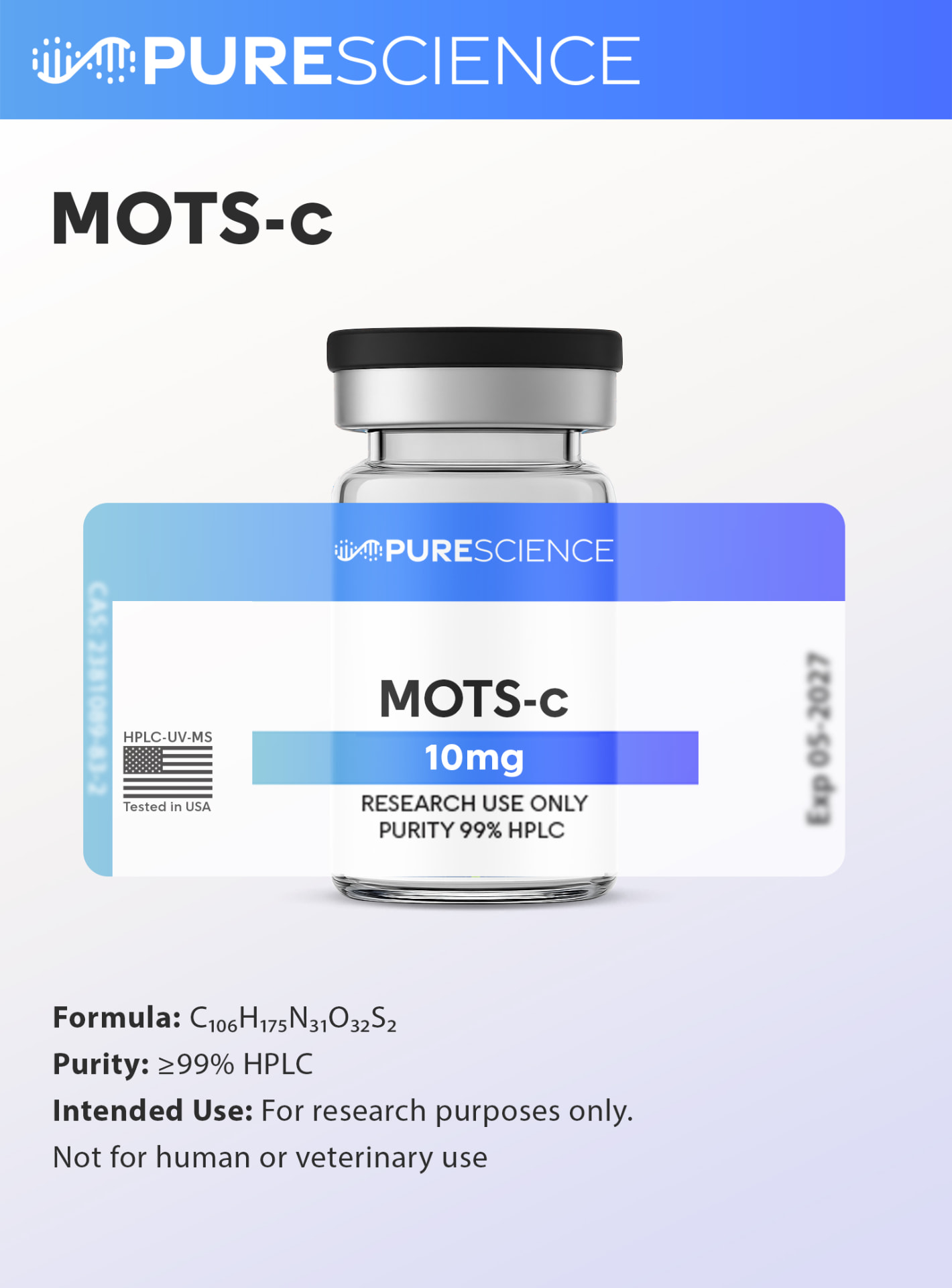 MOTS-c research vial, research use only