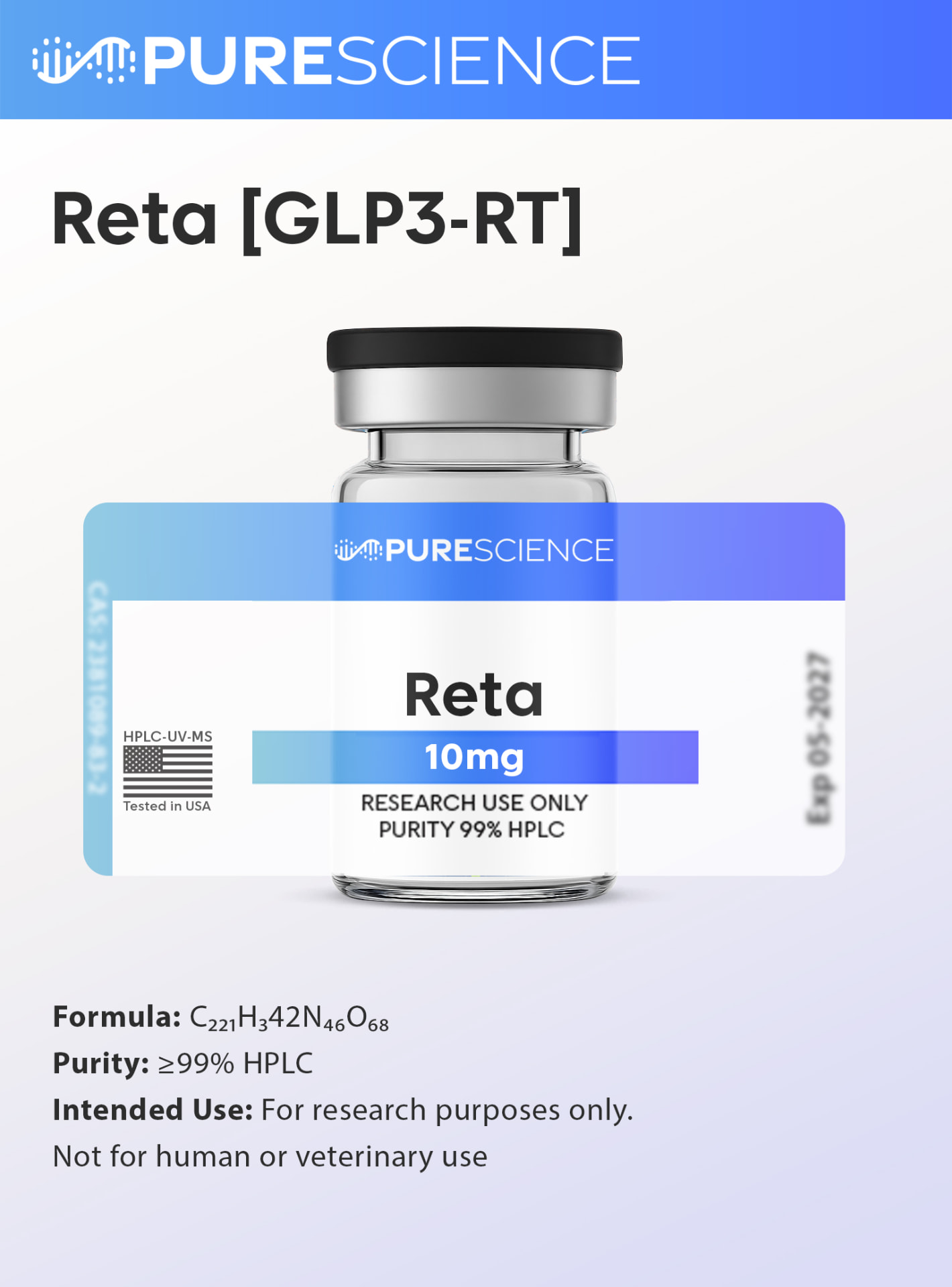 Reta (GLP3-RT) research vial, research use only