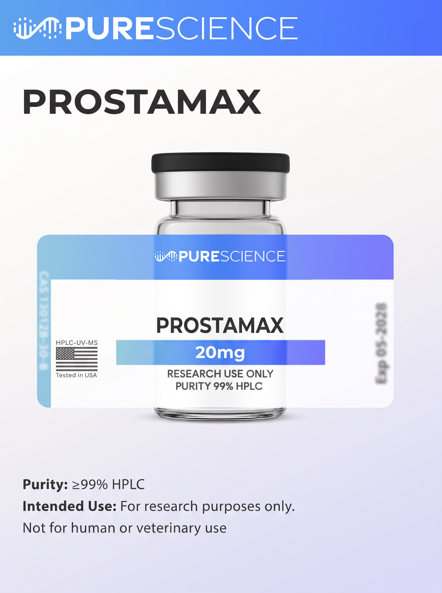 Prostamax research vial, research use only