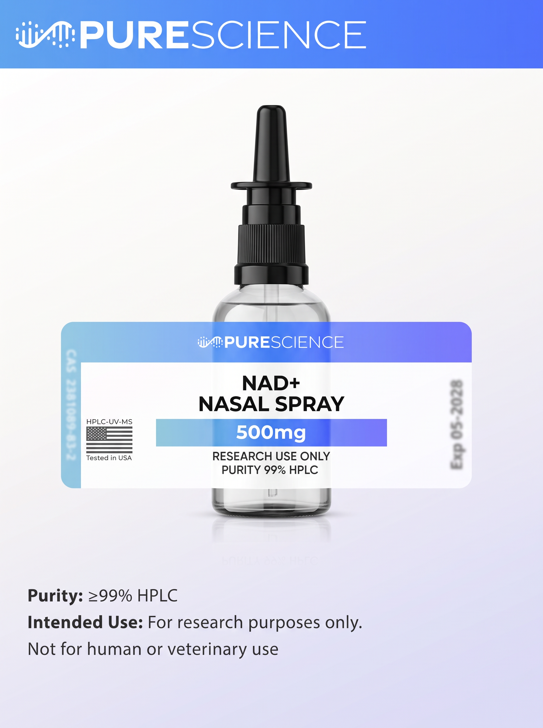 NAD+ Nasal Spray research vial, research use only