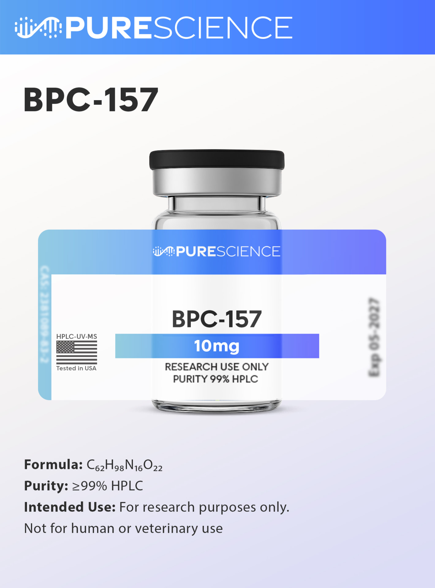 BPC-157 research vial, research use only